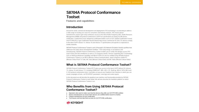 S8704A Protocol Conformance Toolset